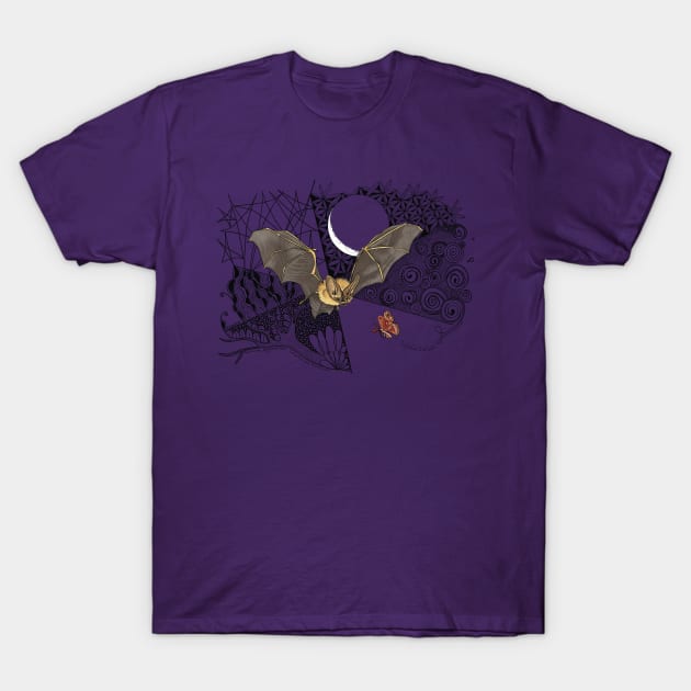 Bat and Moth Doodle T-Shirt by mernstw